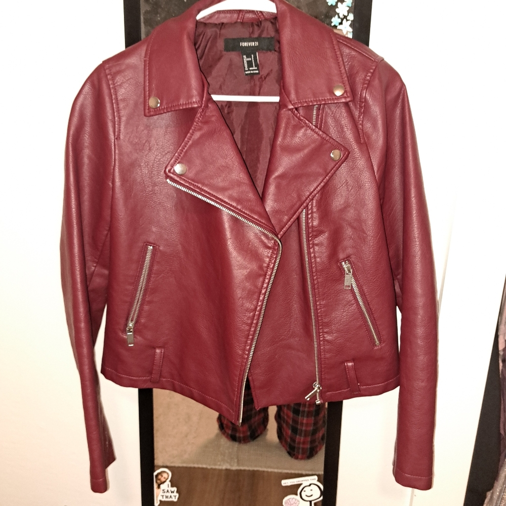 Marroon leather jacket size small